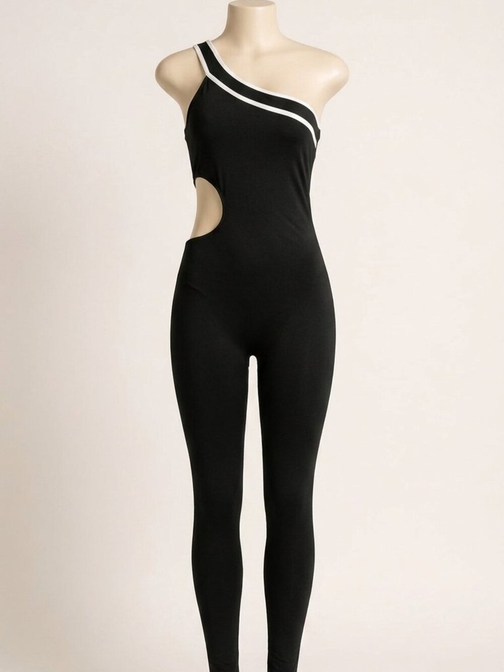 Rongtuo One Shoulder Colorblock Workout Jumpsuit M New Sealed